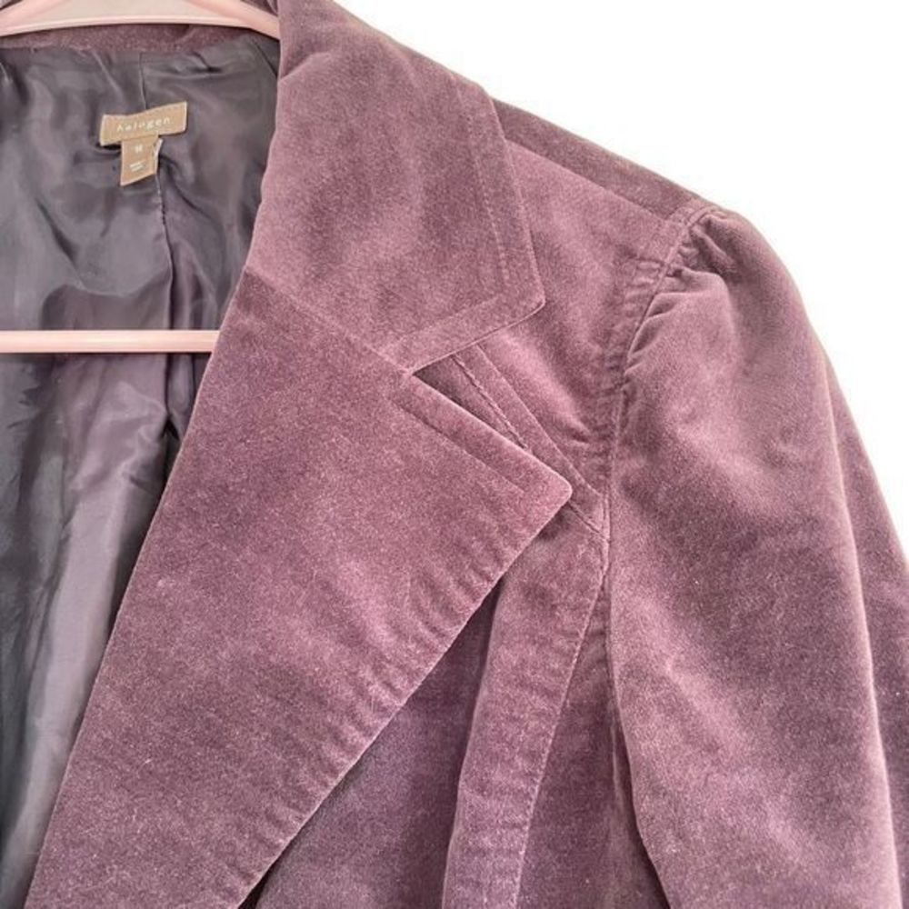 Halogen Purple Velvet Button Down Work Blazer - Picture 3 of 7